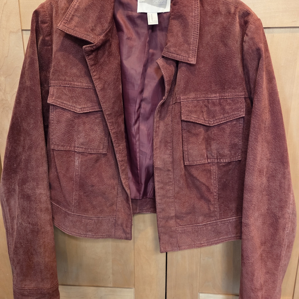Women's Suede Jacket in Mauve